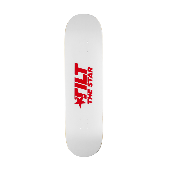 "Tilt the Star" White/Red Skate Deck
