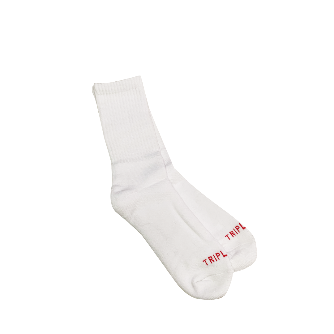 Limited Edition Triple D Crew Socks - White