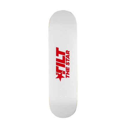 "Tilt the Star" White/Red  Skate Deck