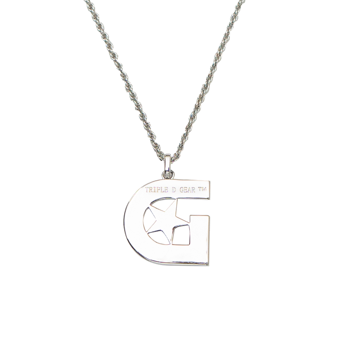 Triple D Unisex Chain & Pendent White Gold (2.5mm & 3.5mm pendents)