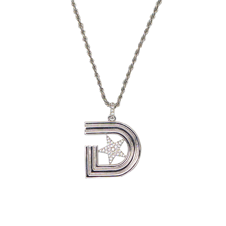 Triple D Unisex Chain & Pendent White Gold (2.5mm & 3.5mm pendents)