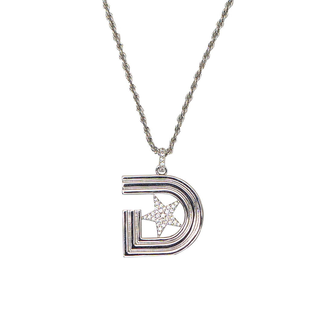 Triple D Unisex Chain & Pendent White Gold (2.5mm & 3.5mm pendents)