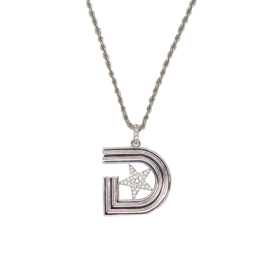 Triple D Unisex Chain & Pendent White Gold (2.5mm & 3.5mm pendents)