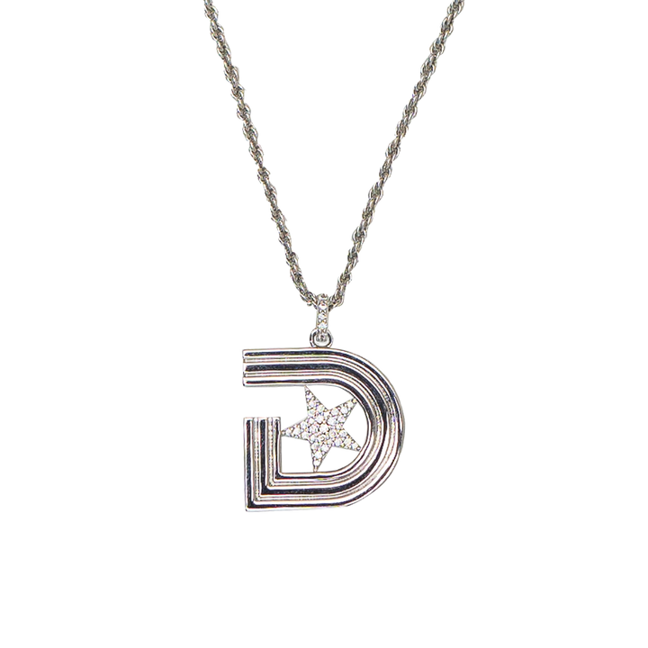 Triple D Unisex Chain & Pendent White Gold (2.5mm & 3.5mm pendents)