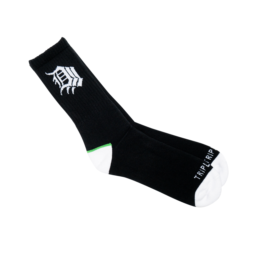 Triple D Old English Black Socks (Decade Edition)