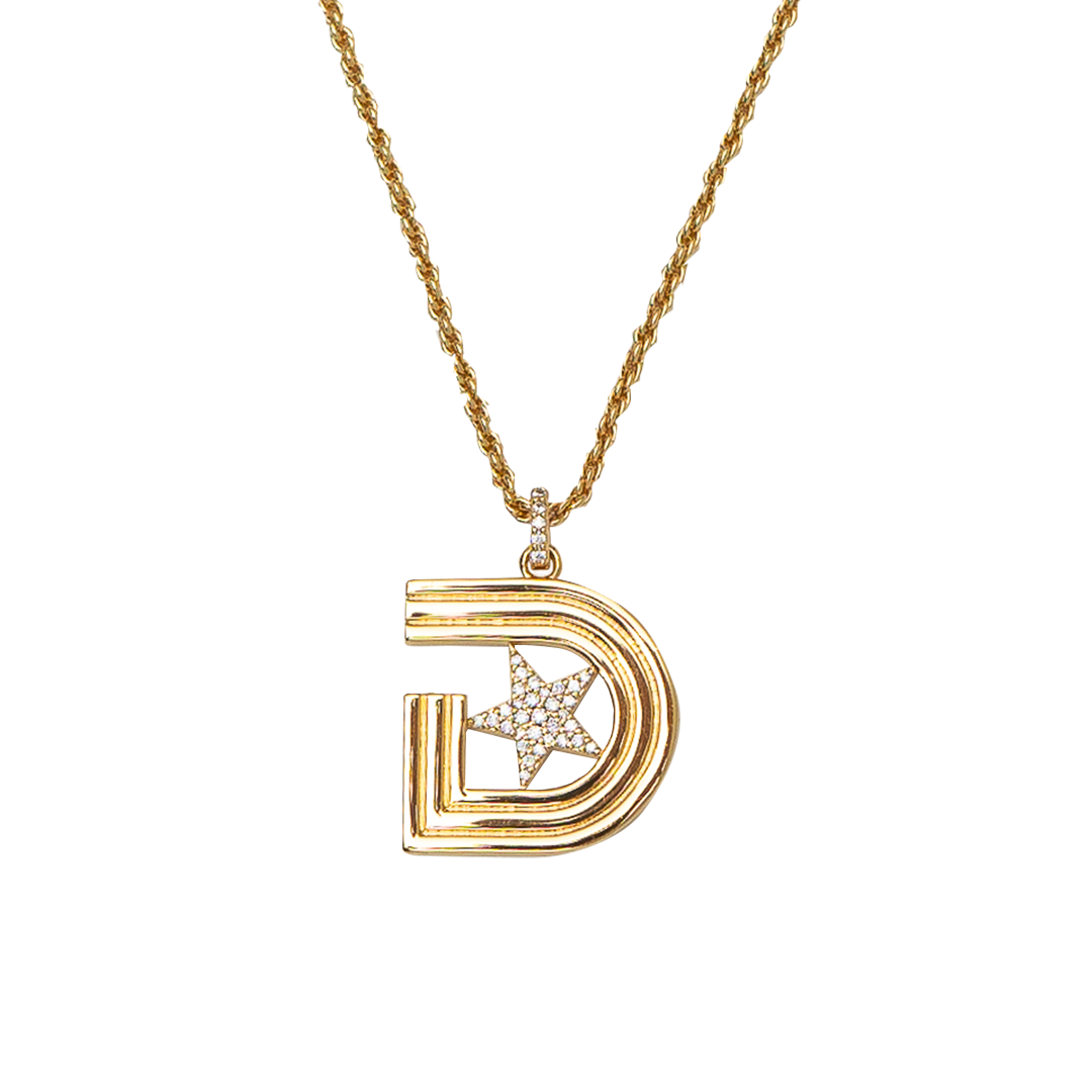 Triple D Unisex Chain & Pendent Yellow Gold (2.5mm & 3.5mm pendents)